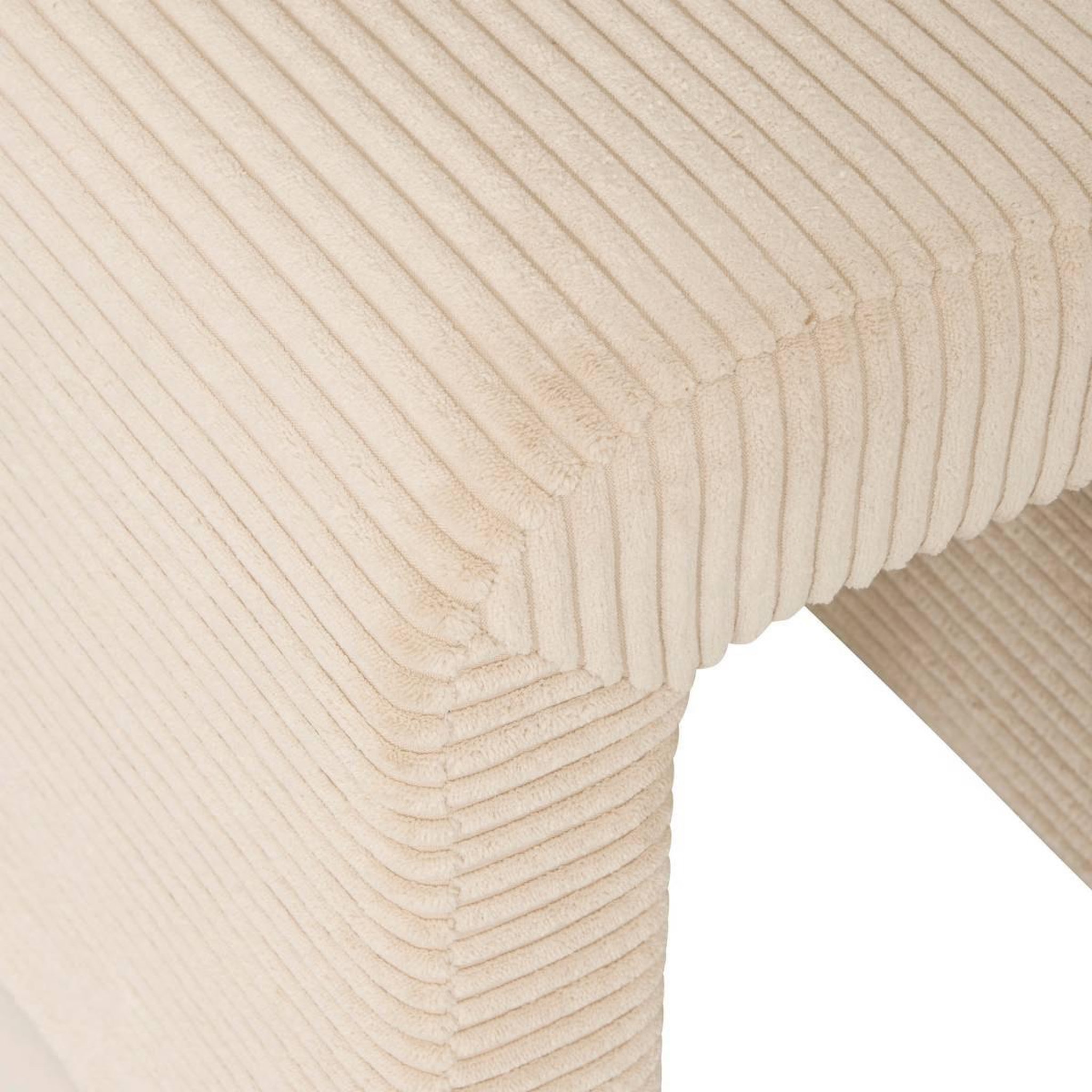 Voir la diapositive 2 : ATMOSPHERA Pouf arche velours côtelé  sevi  43cm beige clair