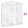 Voir la diapositive 1 : VIDAXL Paniers a gabions arques 3 pcs 200x30x200/220 cm fer galvanise