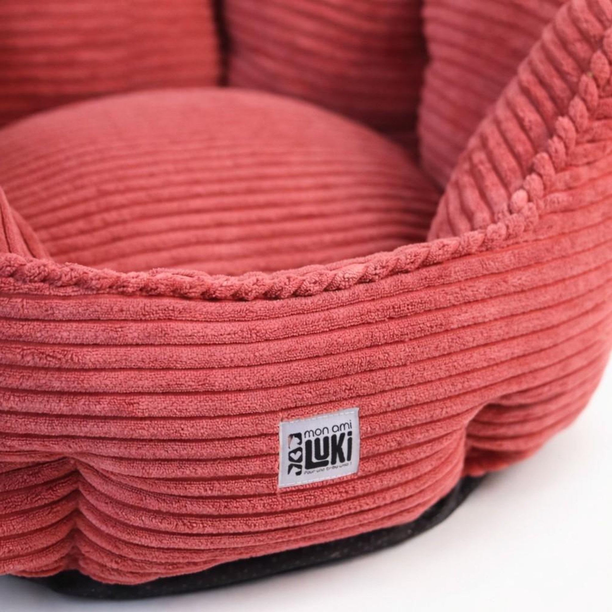Voir la diapositive 3 : MON AMI LUKI Panier rond antidérapant velours côtelé pour chien