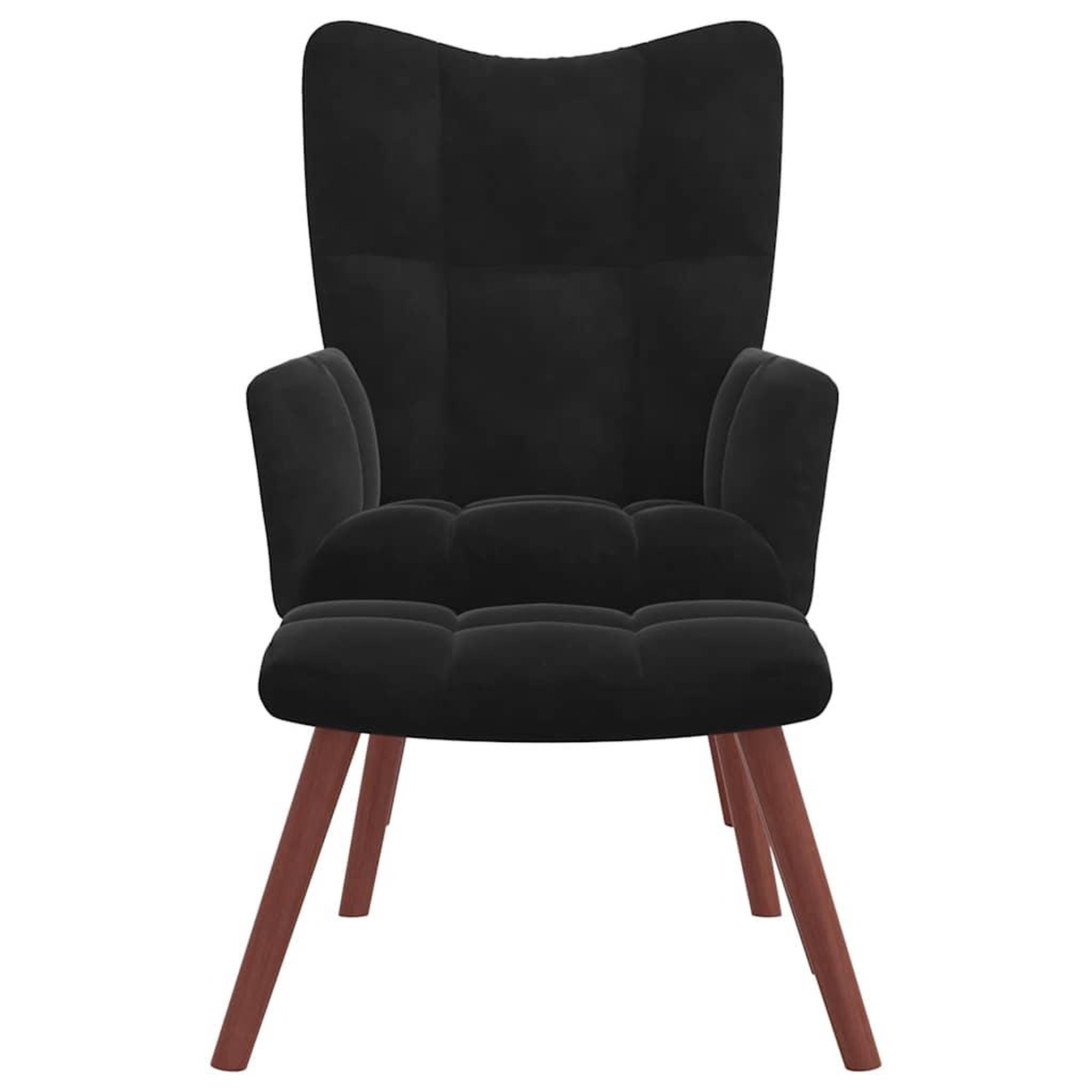 Voir la diapositive 3 : VIDAXL Chaise de relaxation avec repose-pied Noir Velours