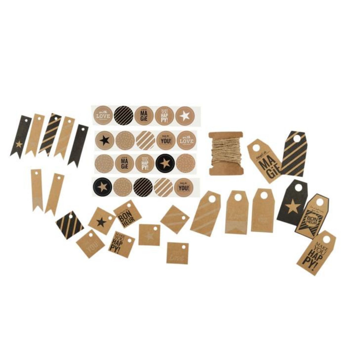 Paris Prix Coffret Déco Cadeaux  Kraft  30cm Marron