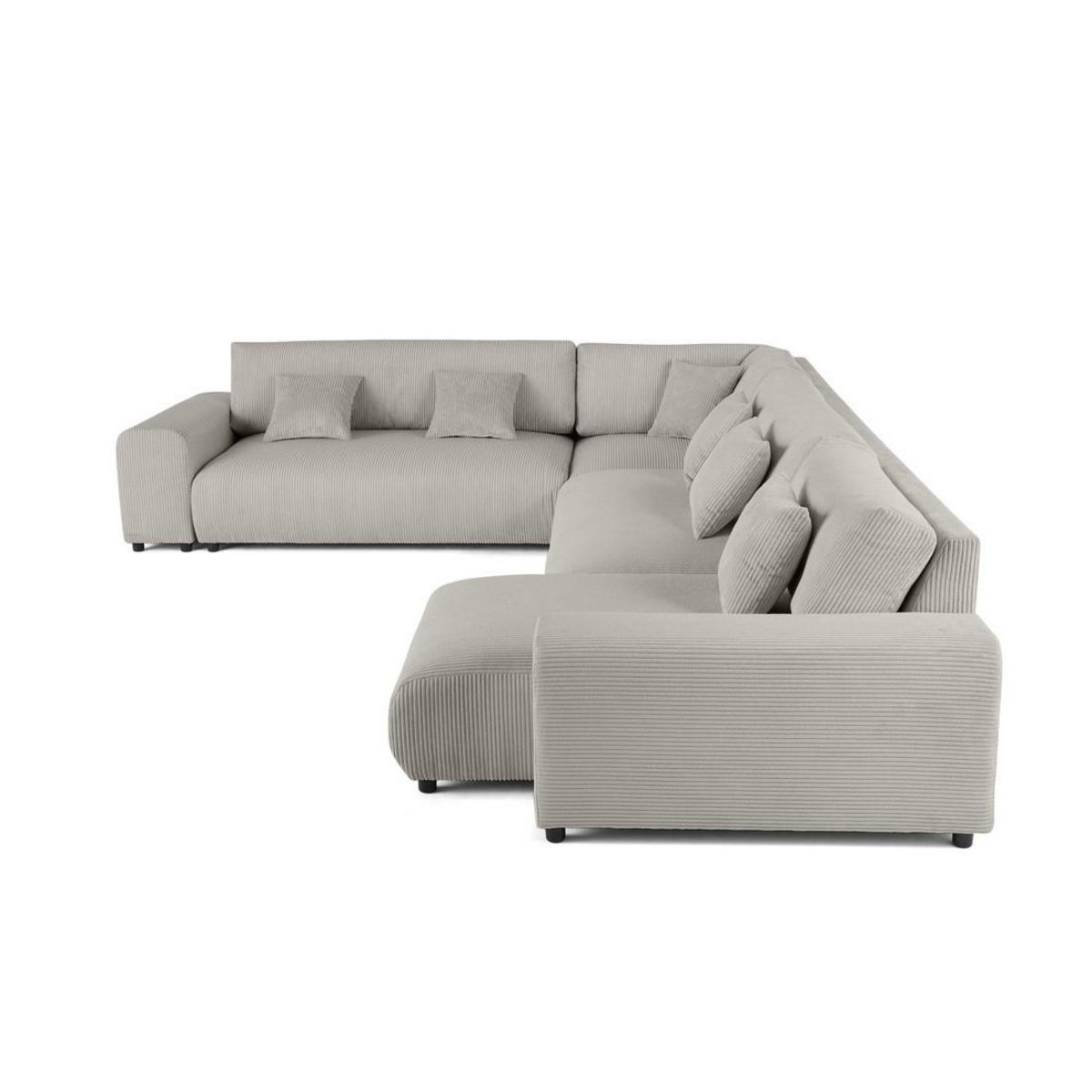 LISA DESIGN Garance - canapé modulable d'angle gauche - 8 places - en velours côtelé