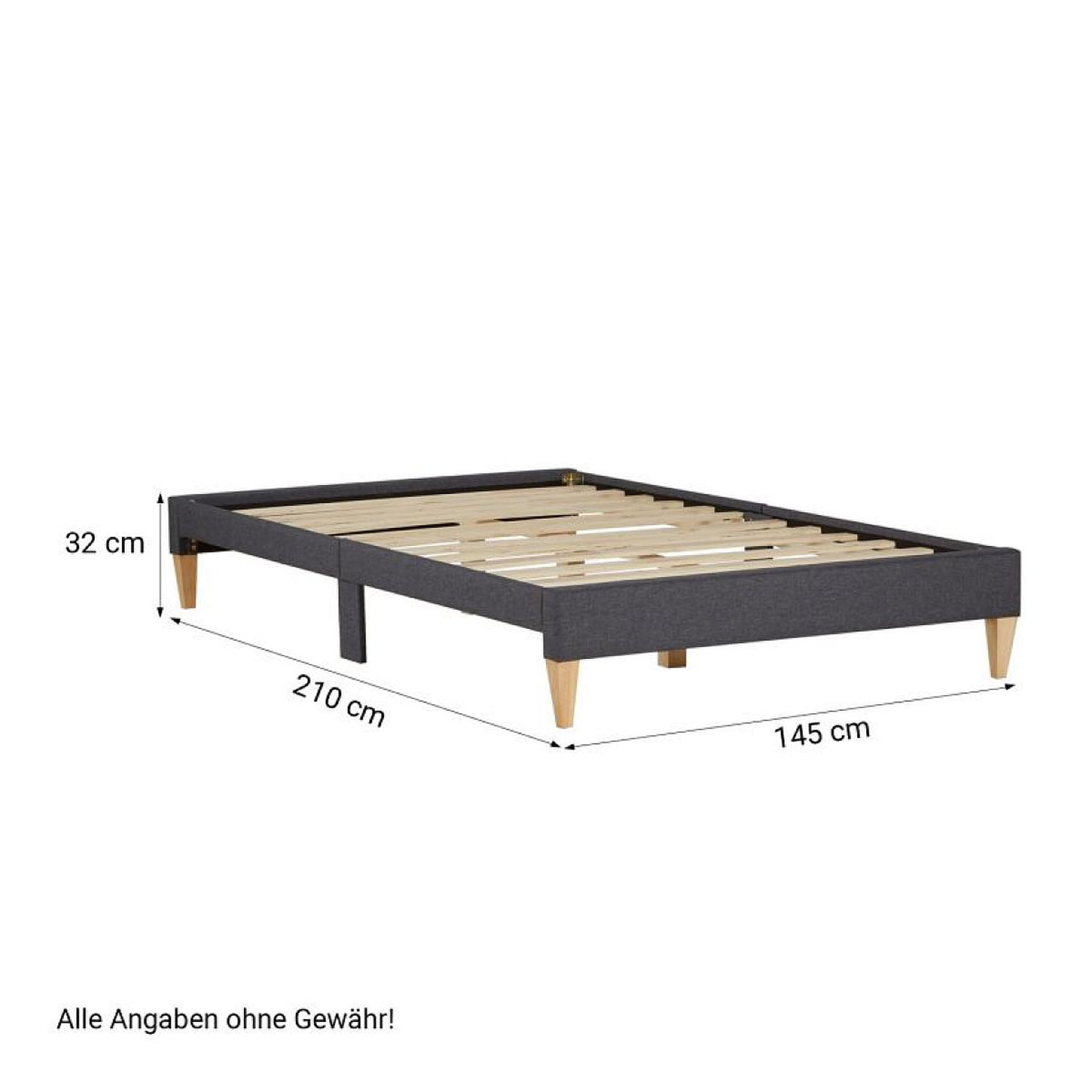 Voir la diapositive 2 : HomeStyle4U Lit capitonné 140x200 cm à lattes tissu gris