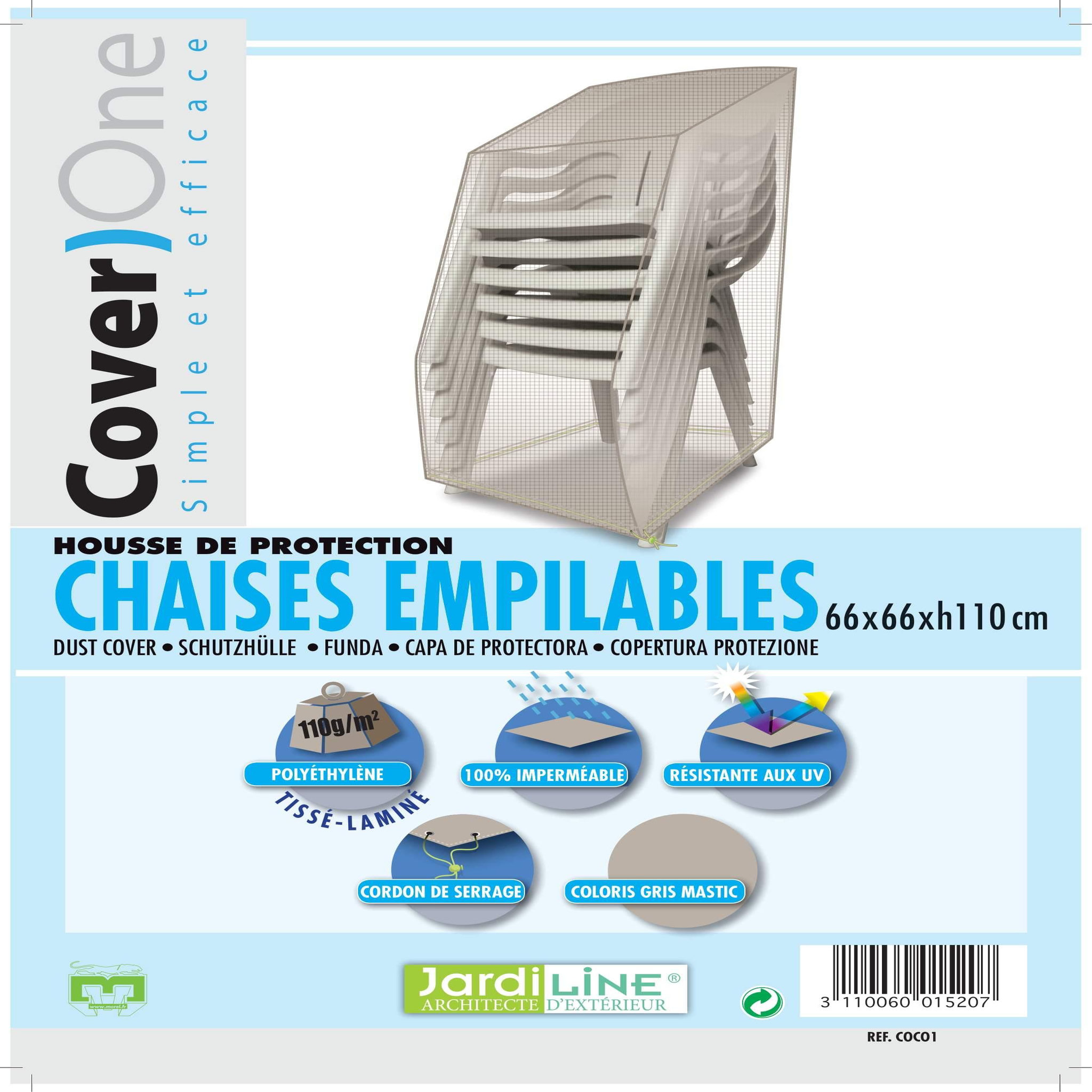 Voir la diapositive 3 : Jardiline Housse CHAISE EMPILABLE - 66 x 66 x 110 cm - Cover One