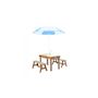 Voir la diapositive 5 : Axi House AXI Dennis Table sable et eau Picnic avec cuisine evier et banc Marron Parasol Bleu Blanc