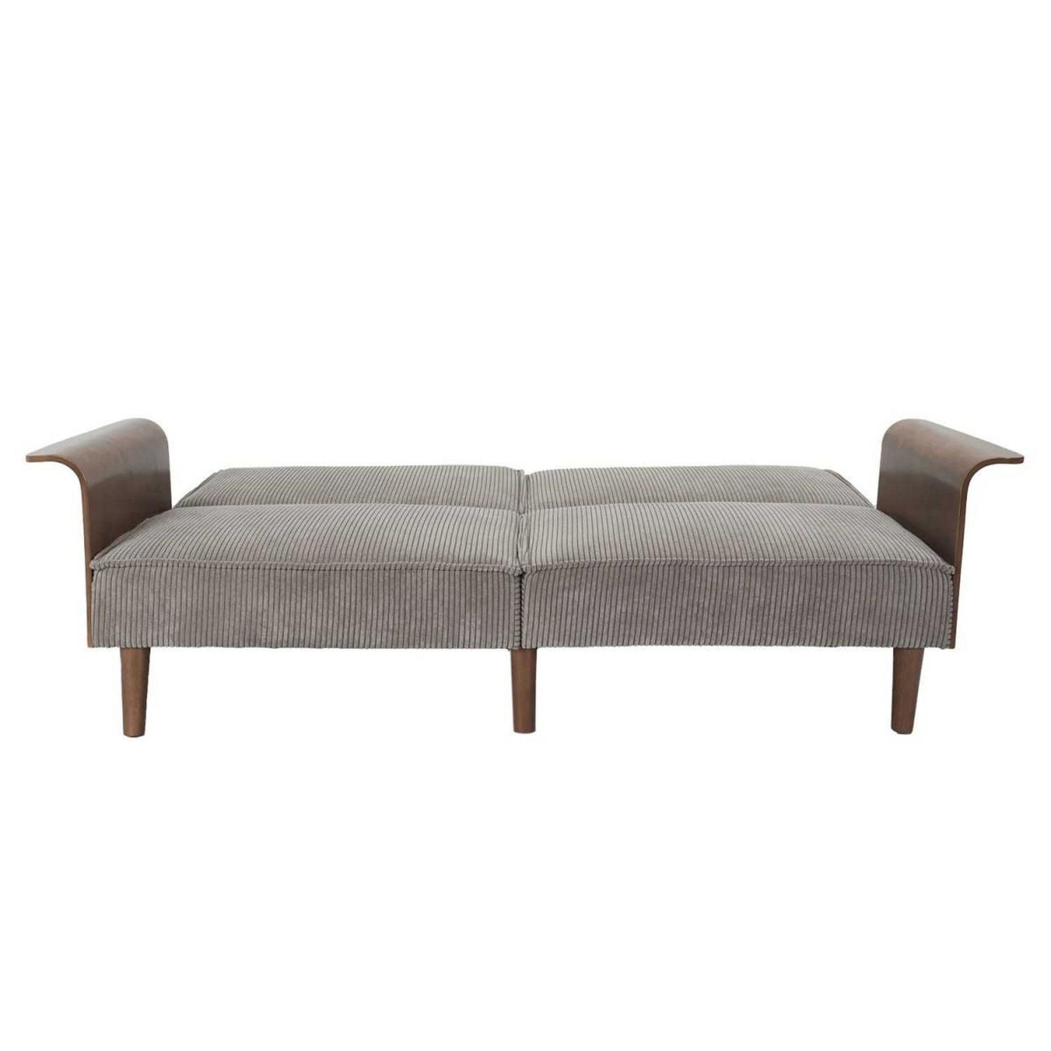 Voir la diapositive 5 : The Home Deco Factory Canapé convertible côtelé  scott  205cm taupe