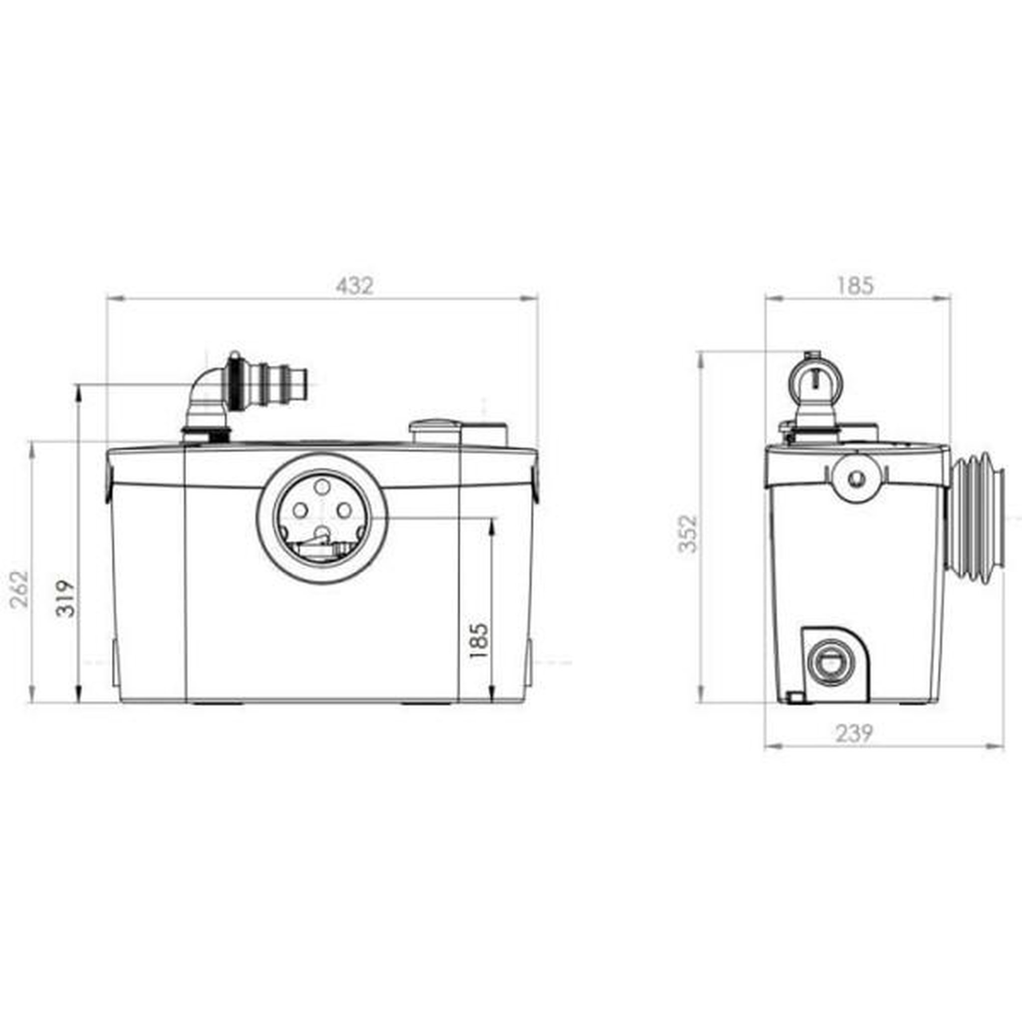 Voir la diapositive 4 : SFA Broyeur SANIPRO XR UP 400W silencieux pour WC + douche + lavabo et bidet - SFA - SRUPSTD