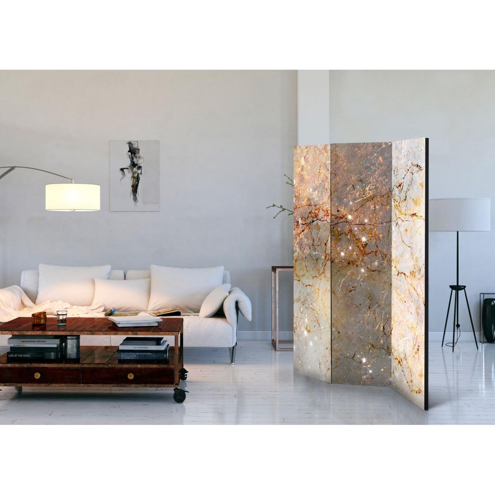 Voir la diapositive 2 : Paris Prix Paravent 3 volets  enchanted in marble  135x172cm