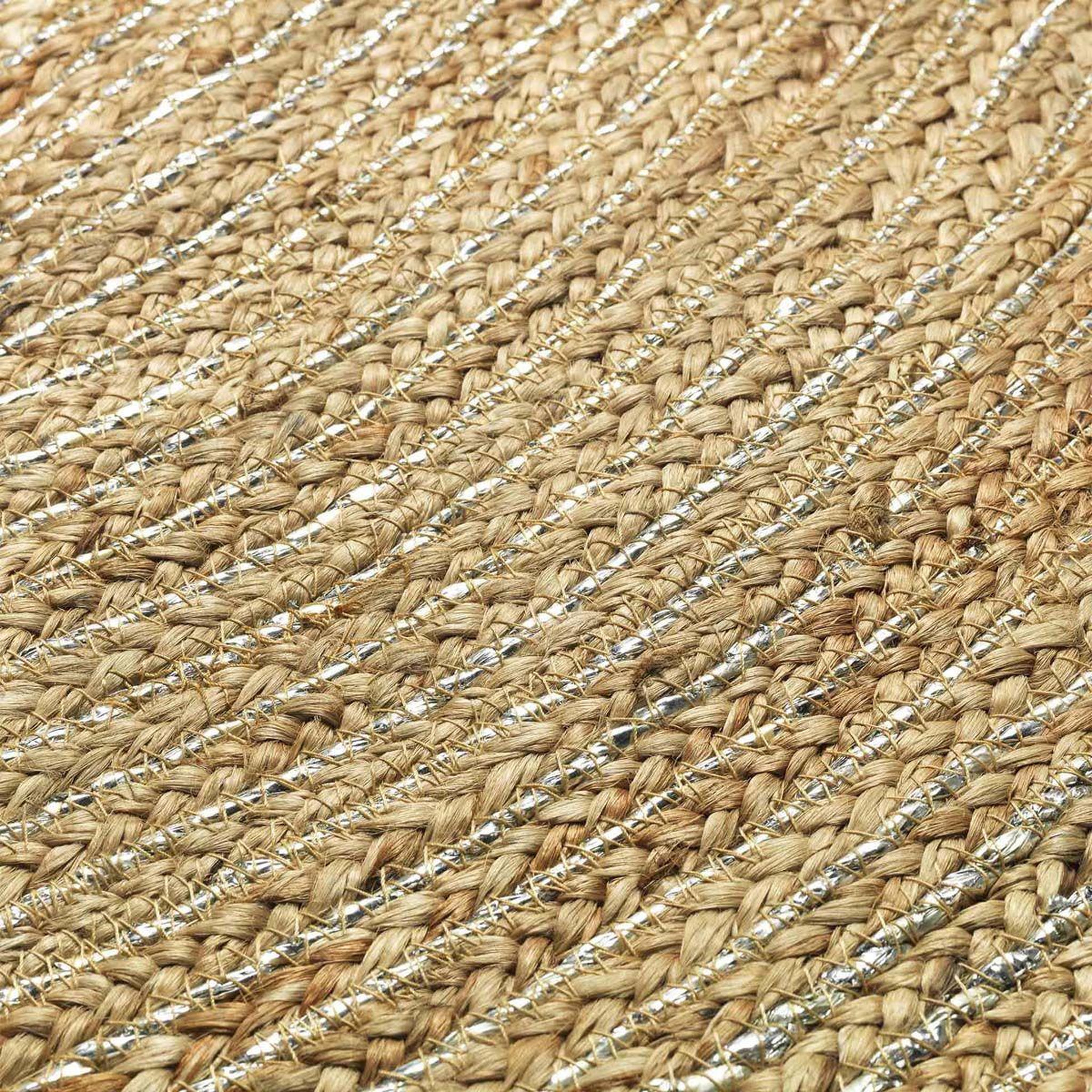 Voir la diapositive 3 : Douceur d'Intérieur Tapis à pompons en jute  sanda  120cm argent
