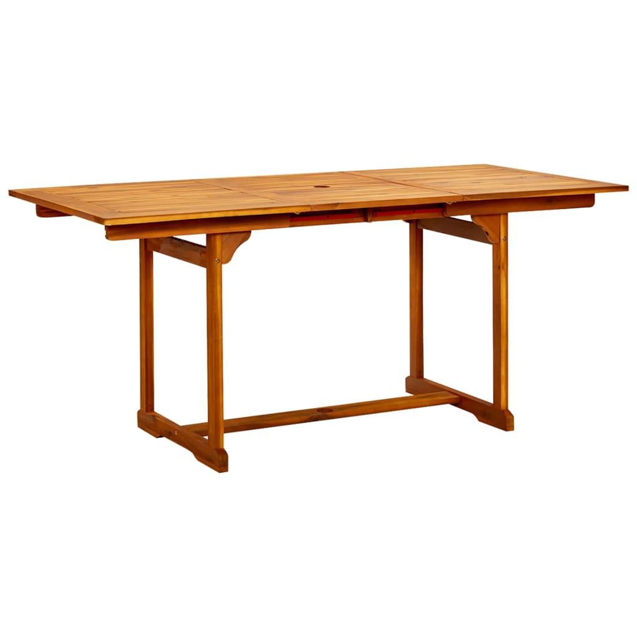 Voir la diapositive 2 : VIDAXL Table a dîner de jardin (120-170)x80x75 cm Bois d'acacia massif