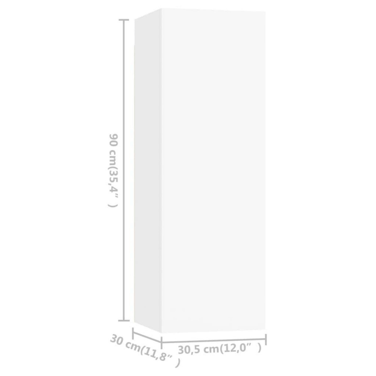 VIDAXL Meubles TV 4 pcs Blanc 30,5x30x90 cm Bois d'ingenierie