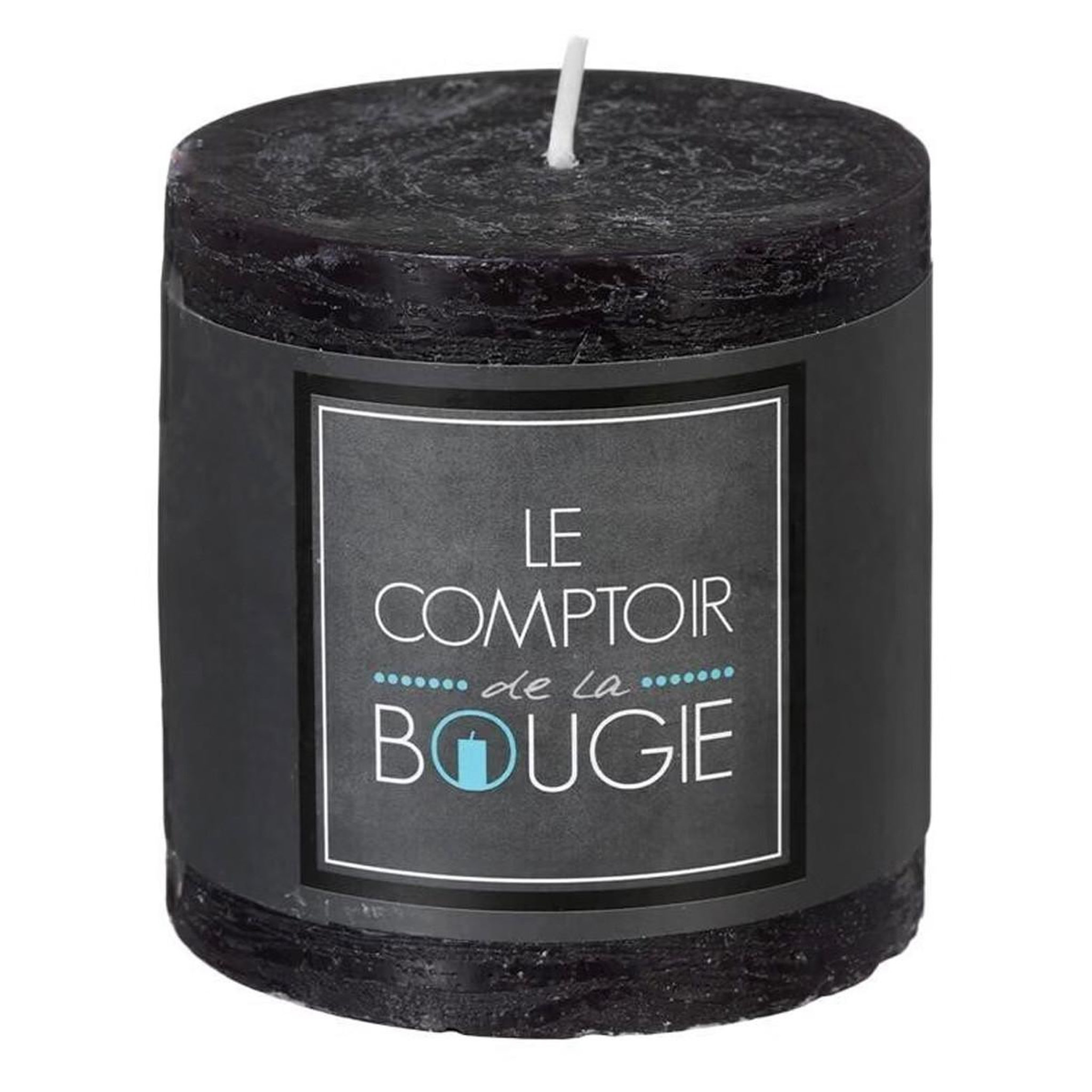 Voir la diapositive 2 : COMPTOIR DE LA BOUGIE Bougie ronde  rustic  7cm noir