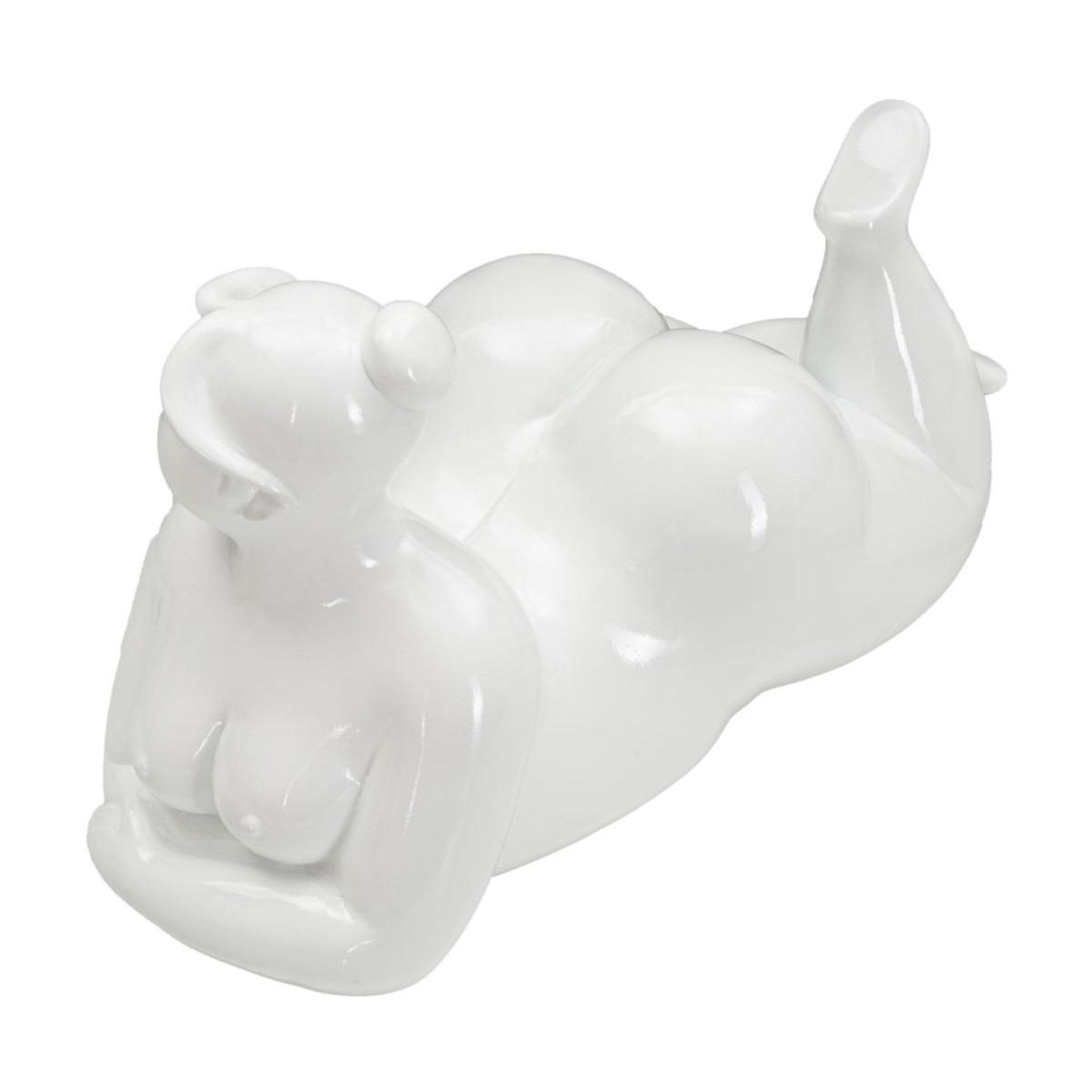 Voir la diapositive 3 : Paris Prix Statuette femme couchée en résine  yoga  32cm blanc