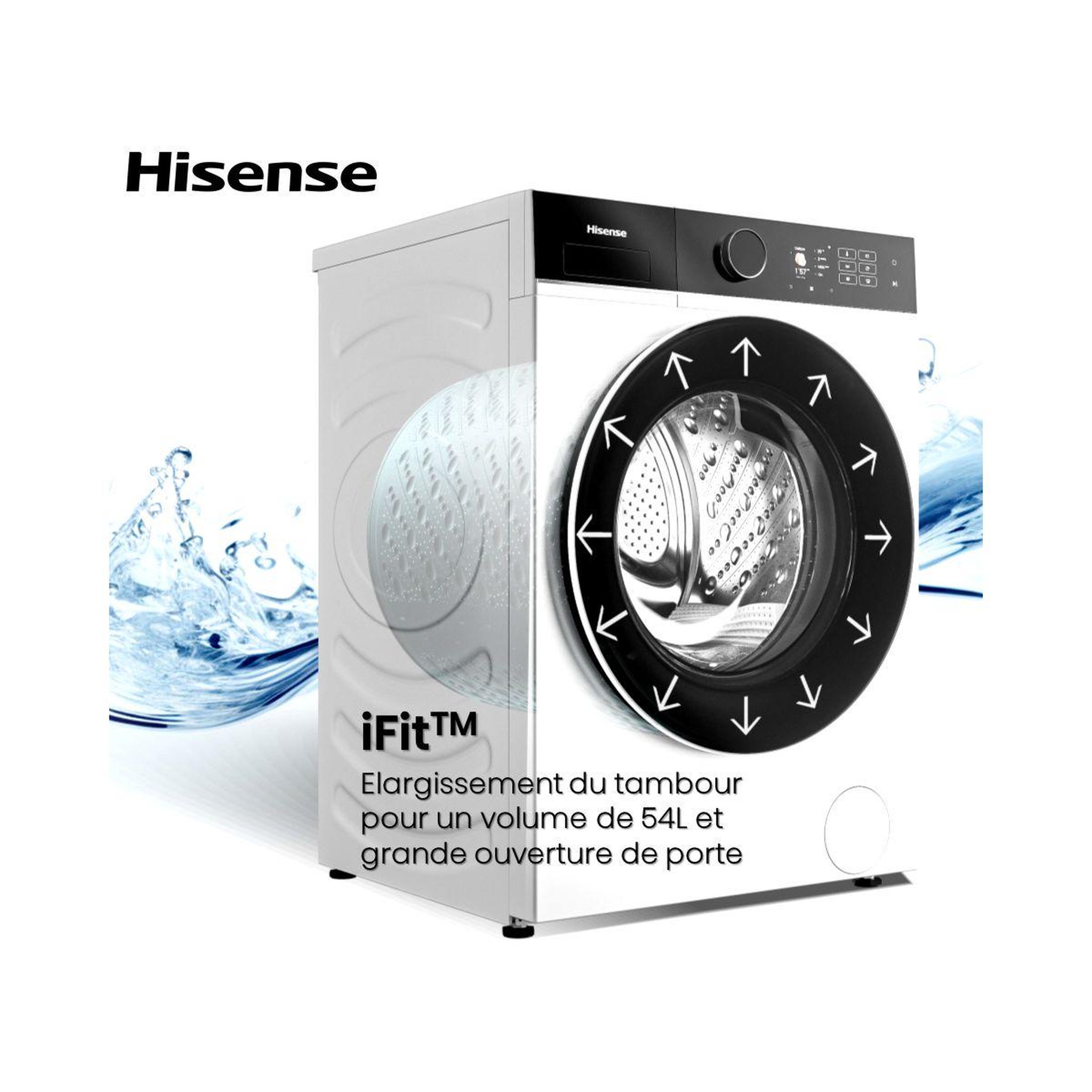 Voir la diapositive 5 : Hisense Lave linge compact ll front wf5i8043bwf ifit