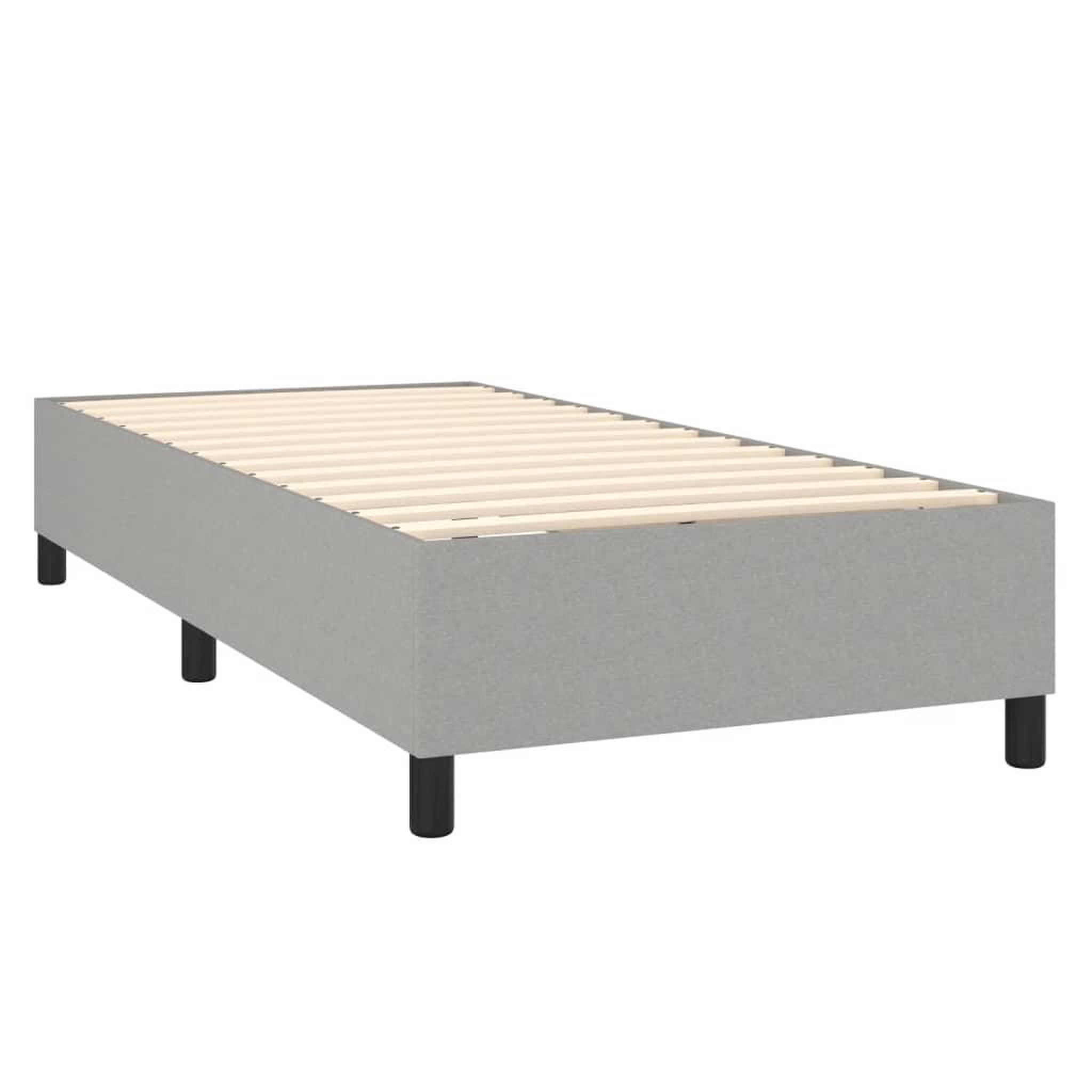 Voir la diapositive 4 : VIDAXL Cadre de lit sans matelas gris clair 80x200 cm tissu