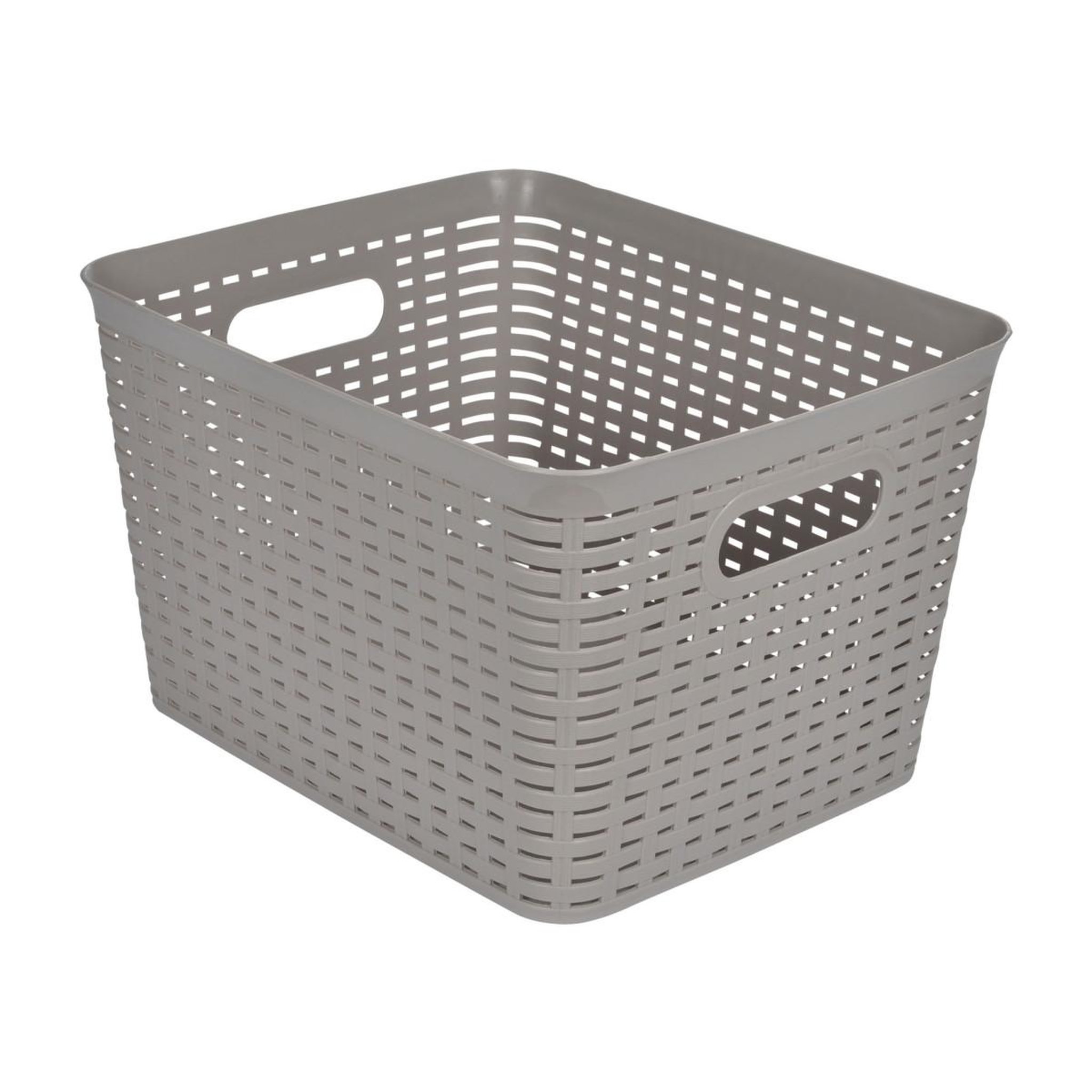HOMEA Panière à linge  effet tressé  23l taupe