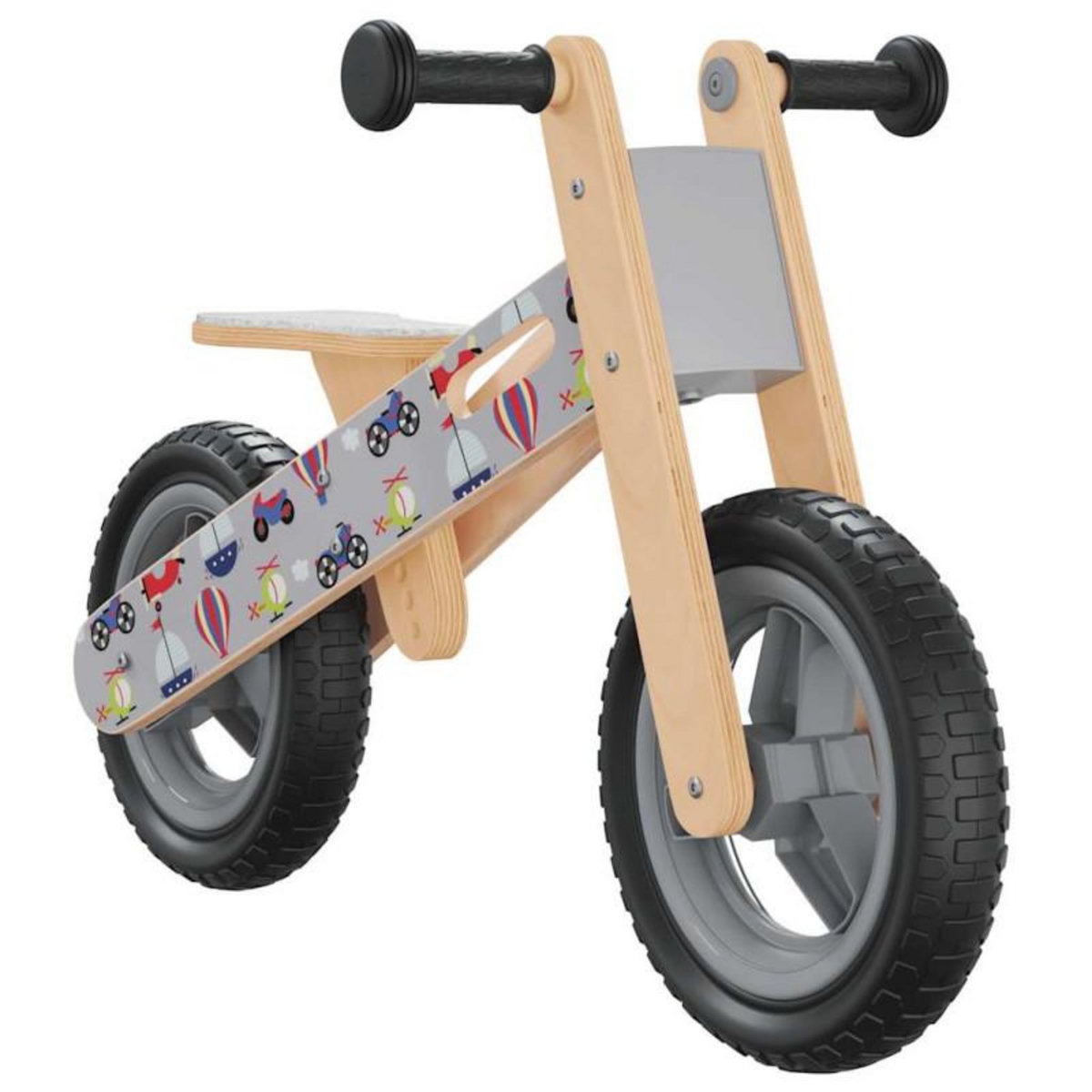 VIDAXL Vélo d équilibre pour enfants imprimé gris
