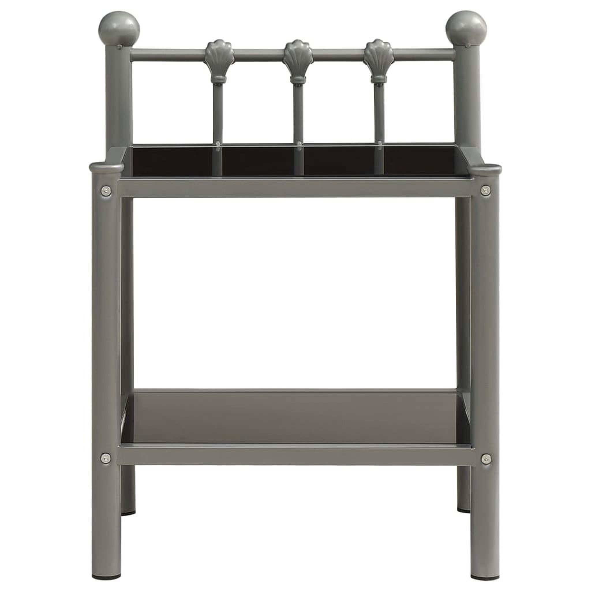 Voir la diapositive 3 : VIDAXL Tables de chevet 2 pcs Gris et noir Metal et verre