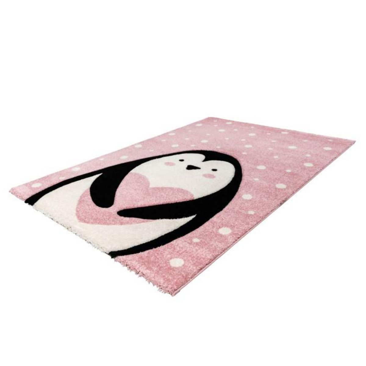 Paris Prix Tapis de Chambre Enfant Pingouin  Gidya  Rose