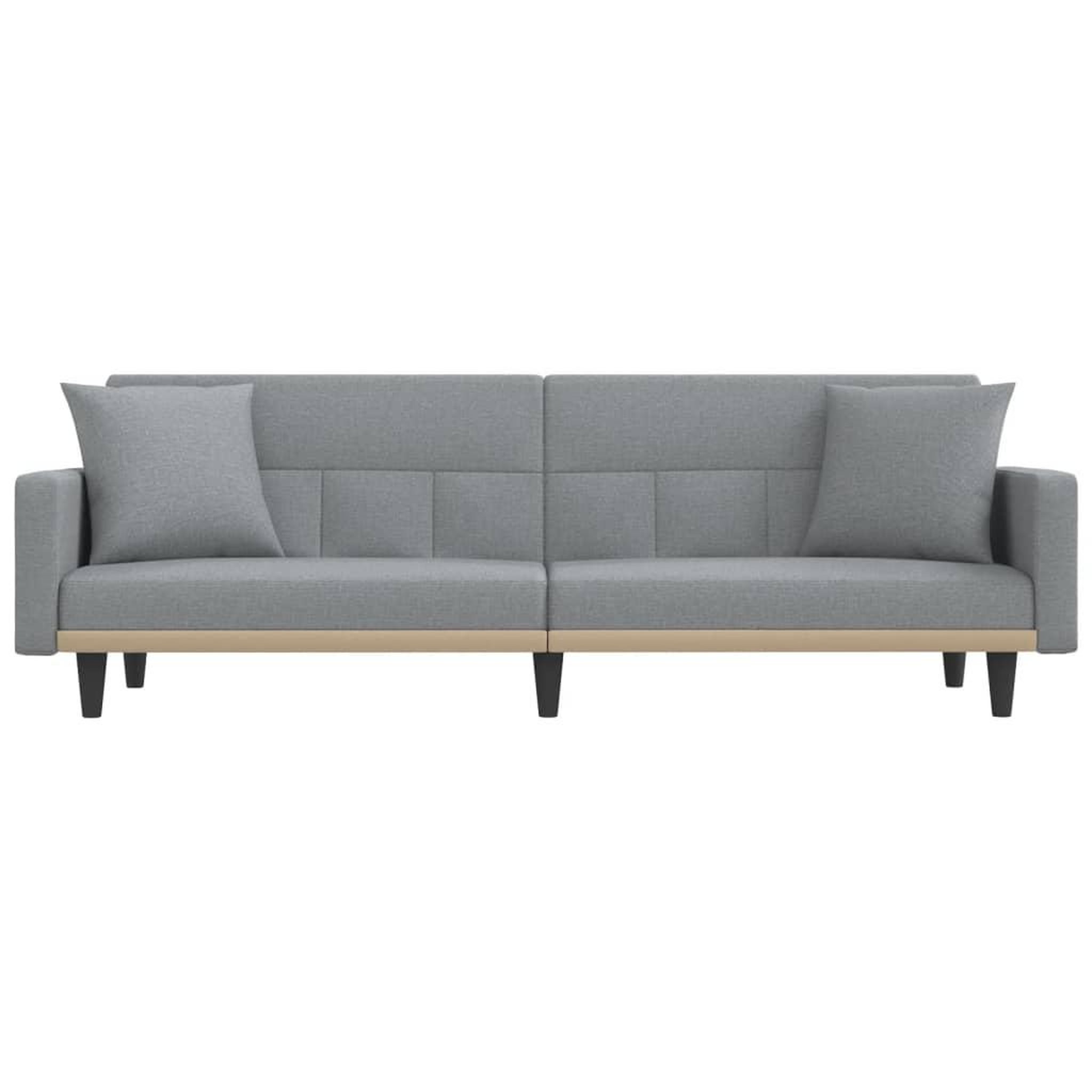 Voir la diapositive 4 : VIDAXL Canape-lit avec coussins gris clair tissu