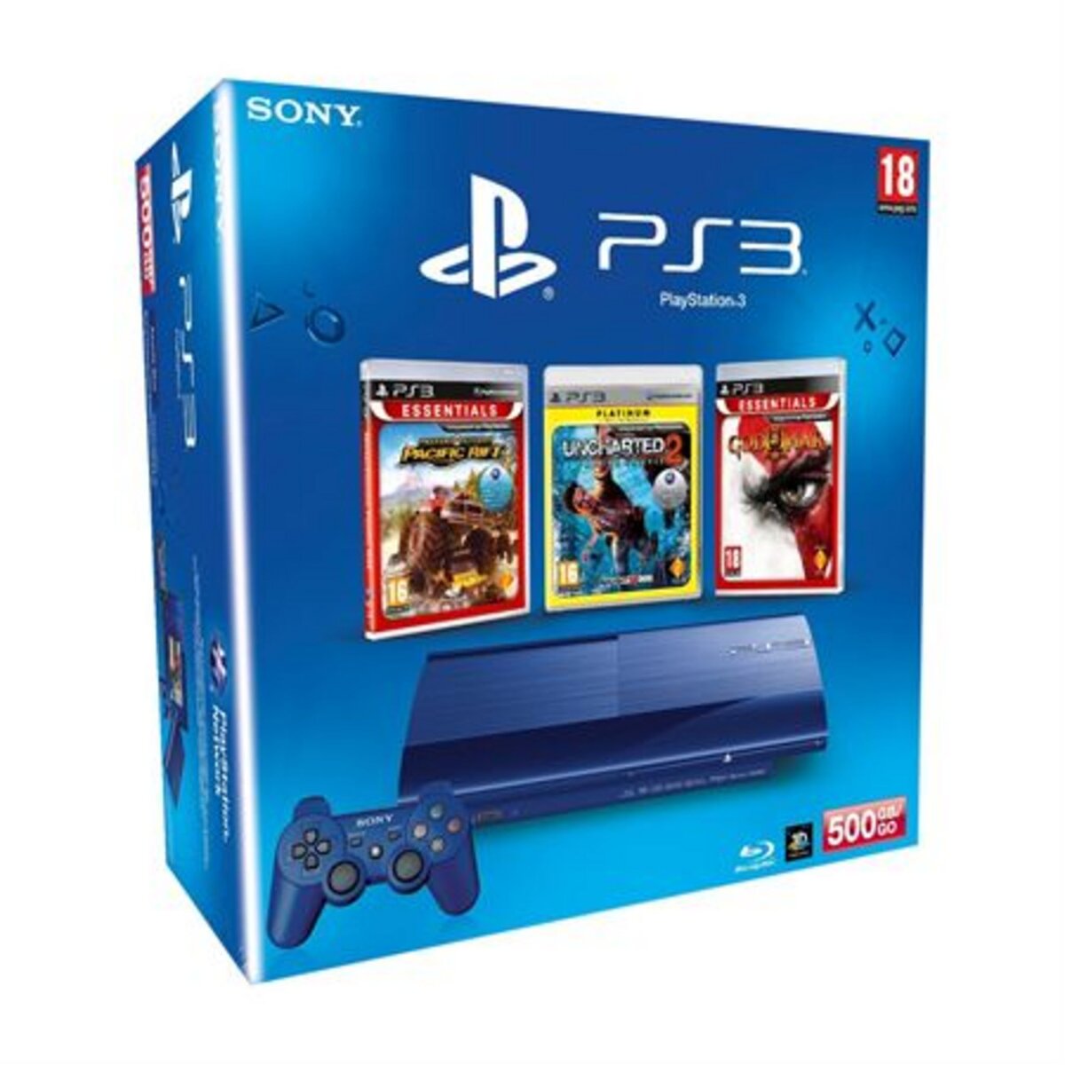 SONY Console PS3 500 Go Bleu pas cher Auchan.fr