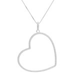 L'ATELIER D'AZUR Collier Argent 925/000 Rhodié - Coeur Pavé de Zirconiums