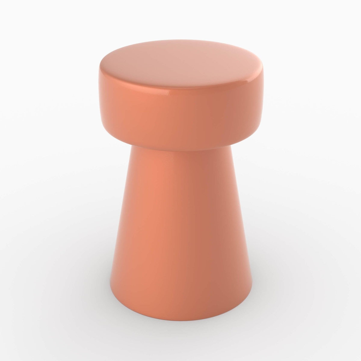 MAISON PAVANE Table d'appoint ronde en métal orange D30 cm-Athéna