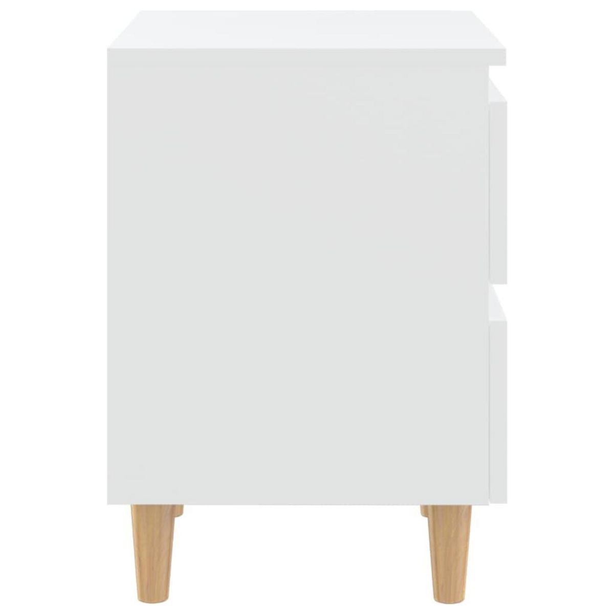 VIDAXL Tables de chevet avec pieds en pin 2 pcs Blanc 40x35x50 cm