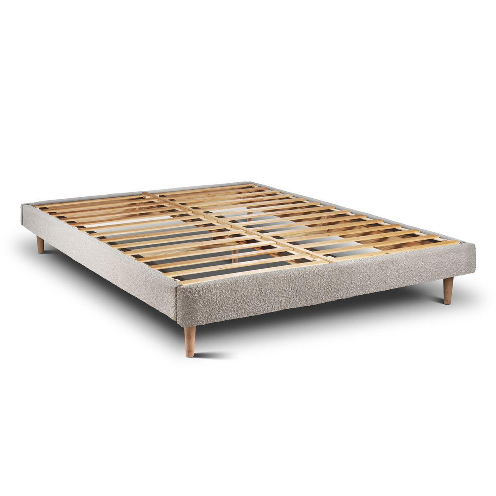Voir la diapositive 4 : Sommeil de Plomb Lit avec tête de lit capitonnée bouclette et sommier kit - Hauteur totale : 29cm