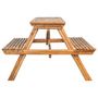 Voir la diapositive 2 : VIDAXL Table de pique-nique 115x115x81 cm Bambou