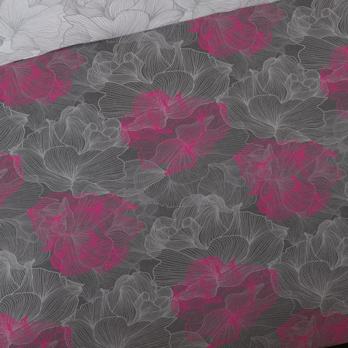 Dourev Housse de couette 240x220 FLEURS + 2 taies 100% coton