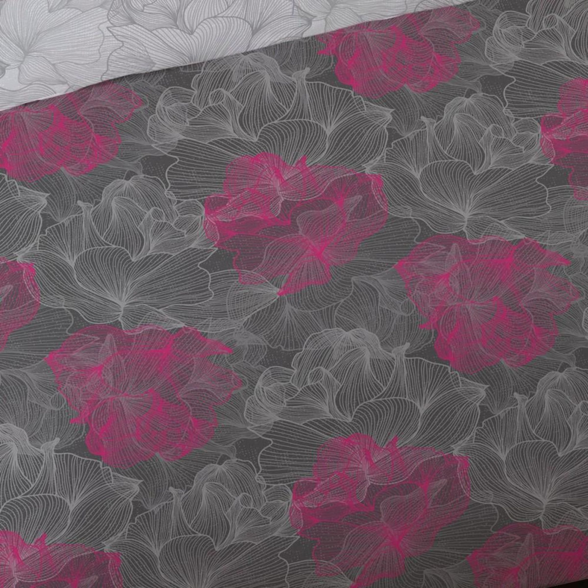 Dourev Housse de couette 240x220 FLEURS + 2 taies 100% coton