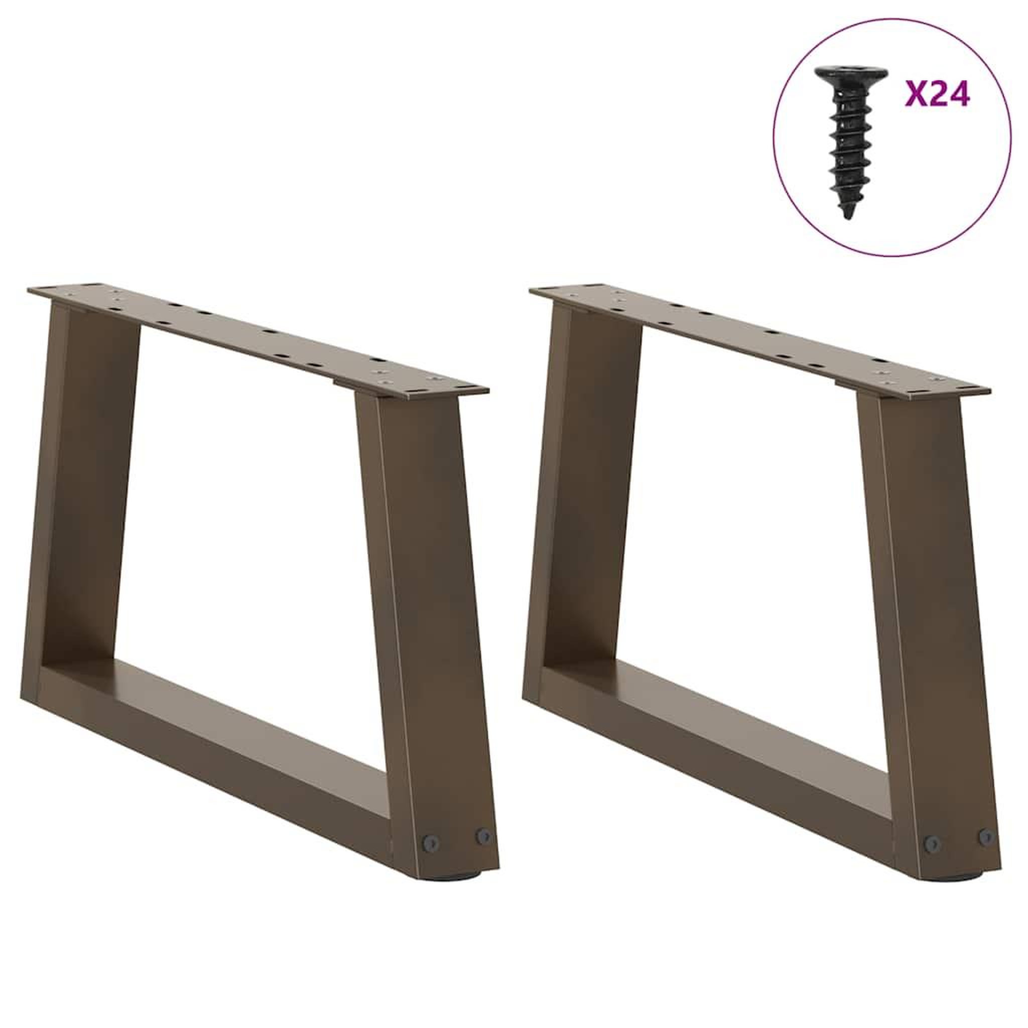 Voir la diapositive 3 : VIDAXL Pieds de table a manger forme V 2 pcs acier naturel acier
