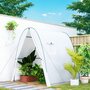 Voir la diapositive 4 : OUTSUNNY Serre tunnel de jardin 1,8 x 1,8 x 2 m - 2 portes enroulables zippées, 2 fenêtres - acier vert PE blanc