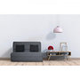 Voir la diapositive 2 : DUNLOPILLO Banquette BZ Dunlopillo - Tissu Gris - 140 x 190 cm - Matelas 12cm - 2 coussins noir