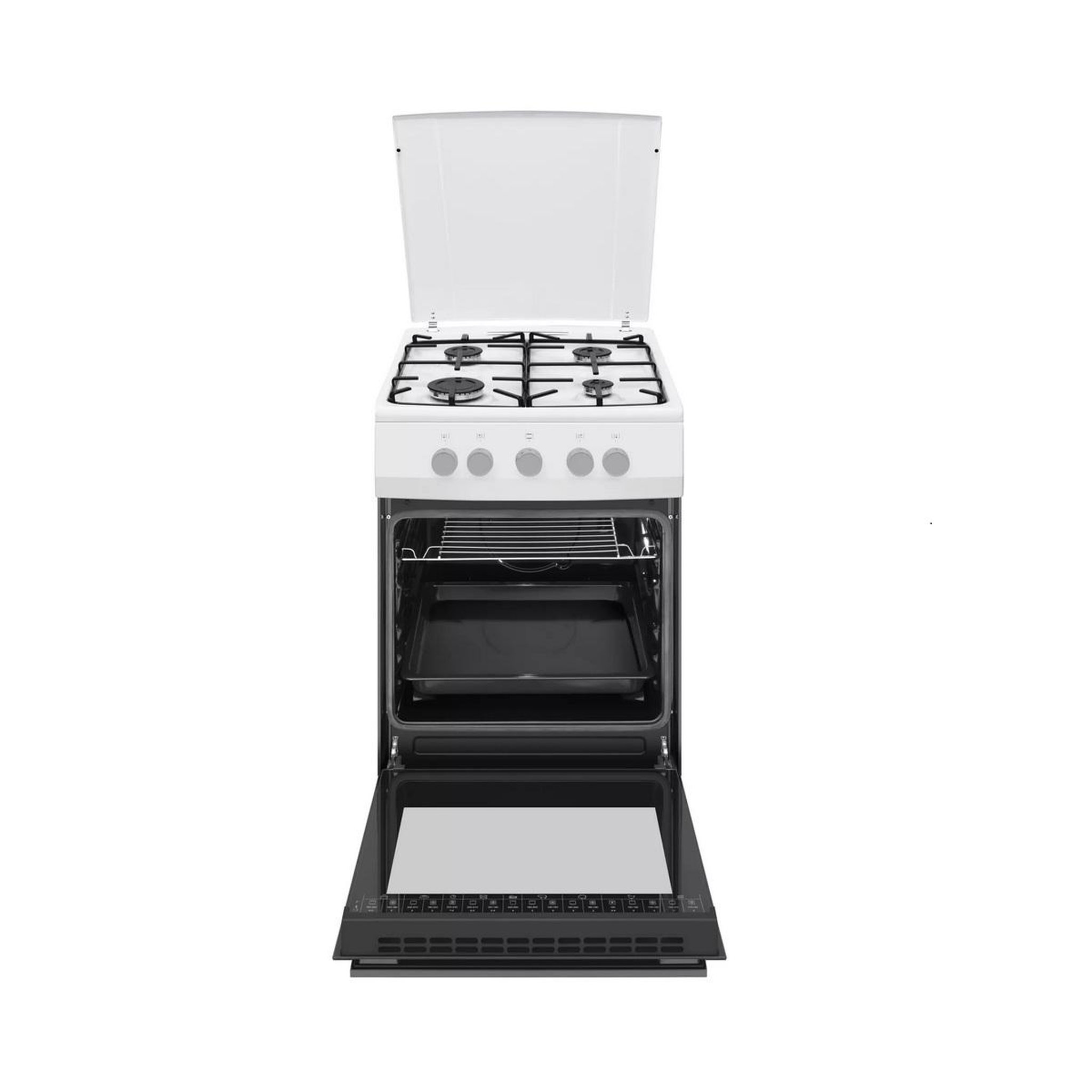Voir la diapositive 5 : Fagor Cuisinière gaz 74l 4 feux blanc - facg202b