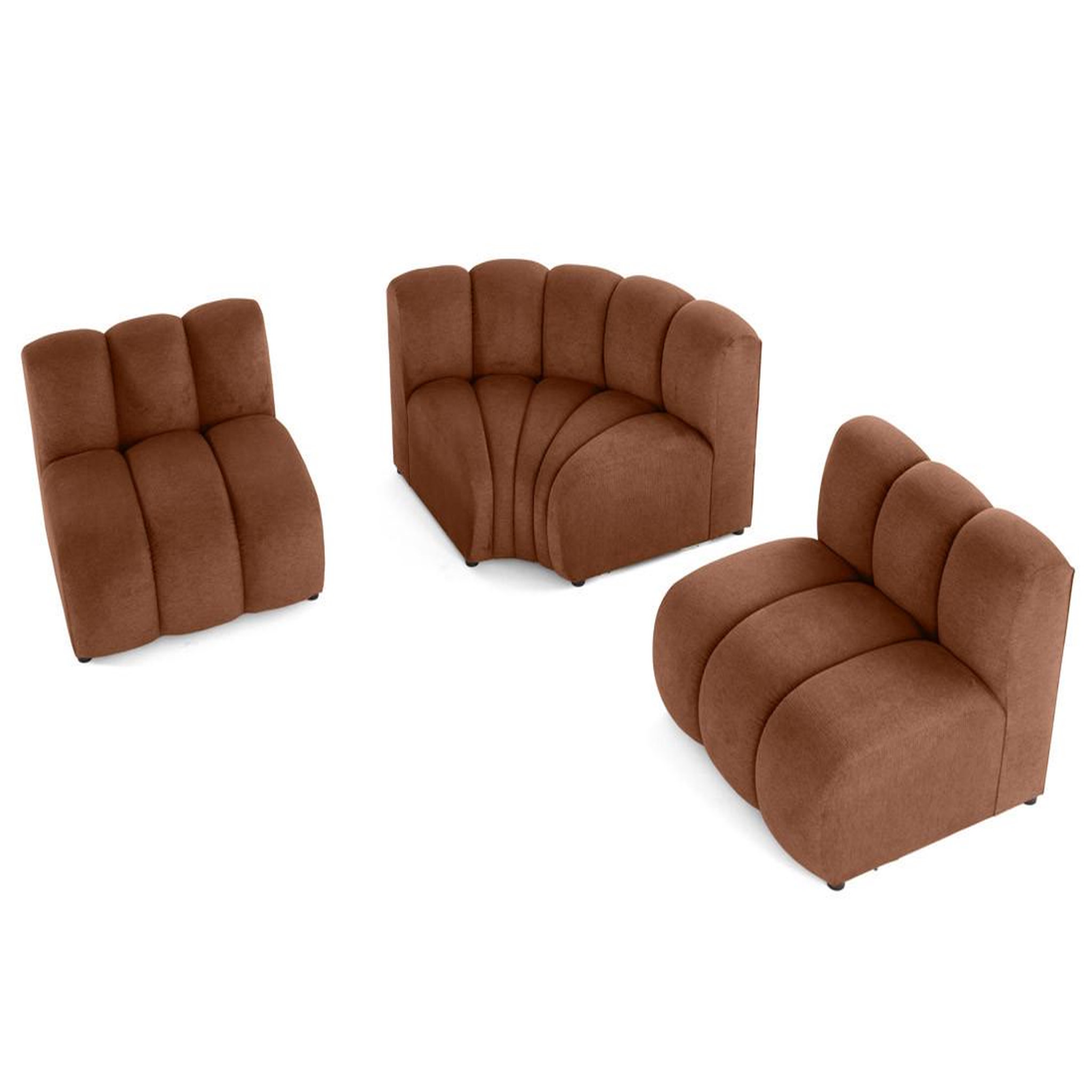 Voir la diapositive 3 : BEST MOBILIER Debbie - canapé modulable d'angle réversible 4 places en tissu texturé