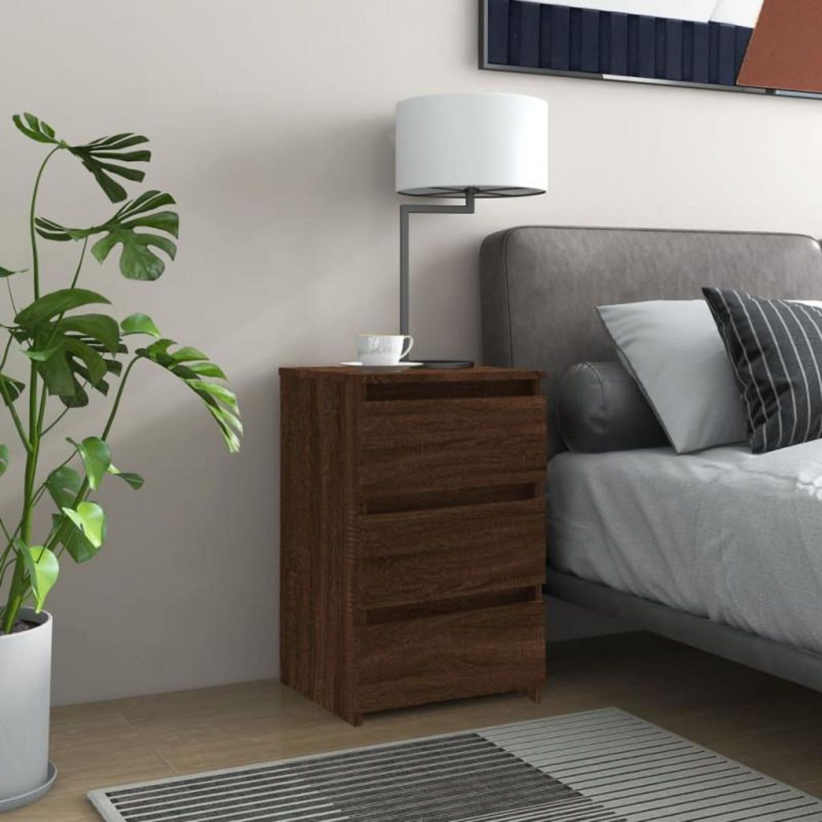 VIDAXL Tables de chevet 2pcs Chêne marron 40x35x62,5cm Bois ingénierie