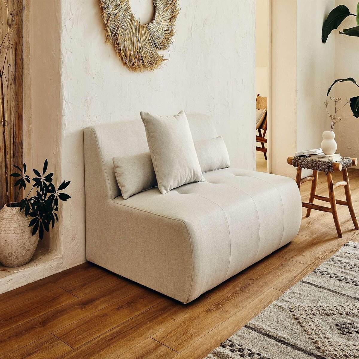 LISA DESIGN Onyx - canapé modulable d'angle gauche 5 places - en tissu