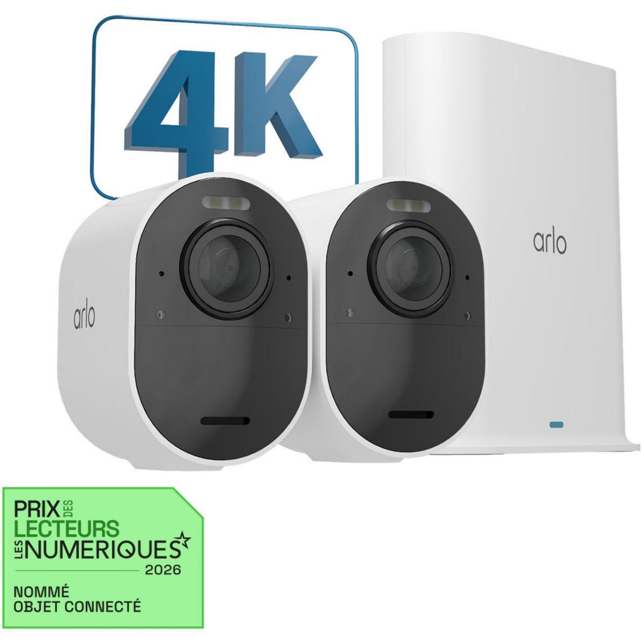 Voir la diapositive 3 : ARLO Caméra de surveillance 2 caméras extérieures blanches Ultra 2