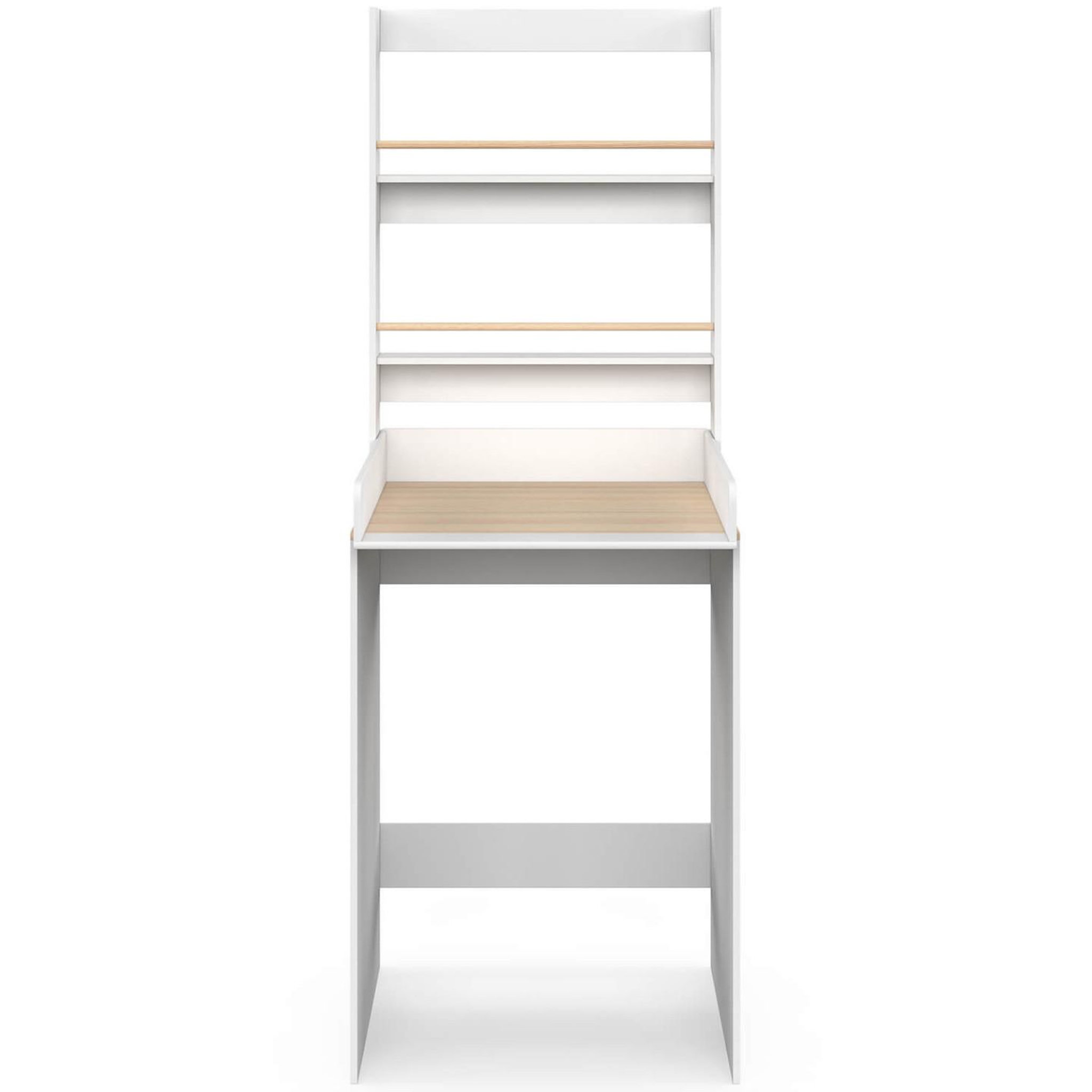 Voir la diapositive 6 : ID MARKET Table à langer évolutive AMBRE dessus machine à laver façon hêtre et blanc 2 étagères et plan à langer amovible
