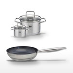 ELO Lot Poêle 24cm & 2 Faitouts 12/20cm Elo Profi Therm Platinum