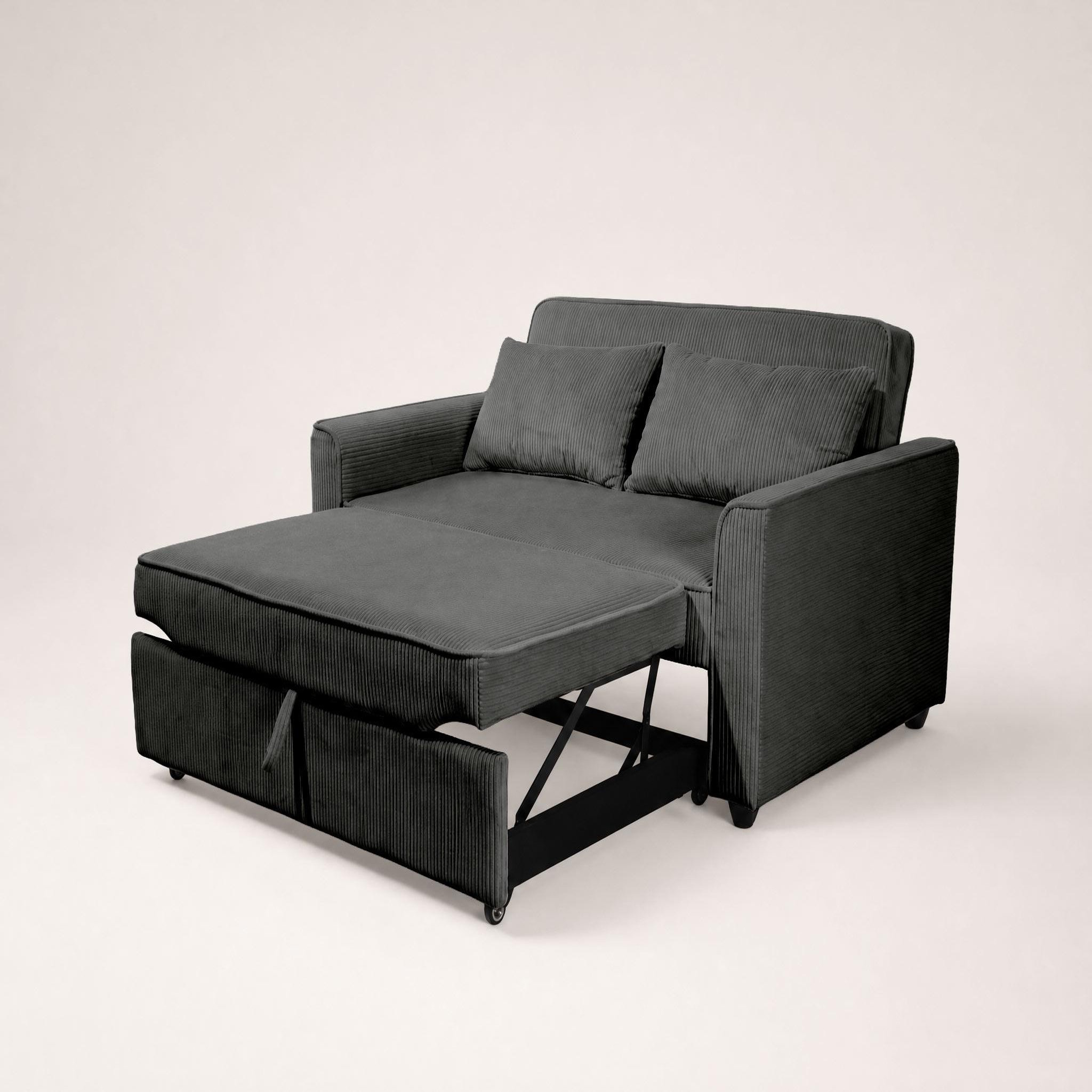 Voir la diapositive 4 : BEST MOBILIER Ernest - canapé droit 2 places convertible en velours côtelé