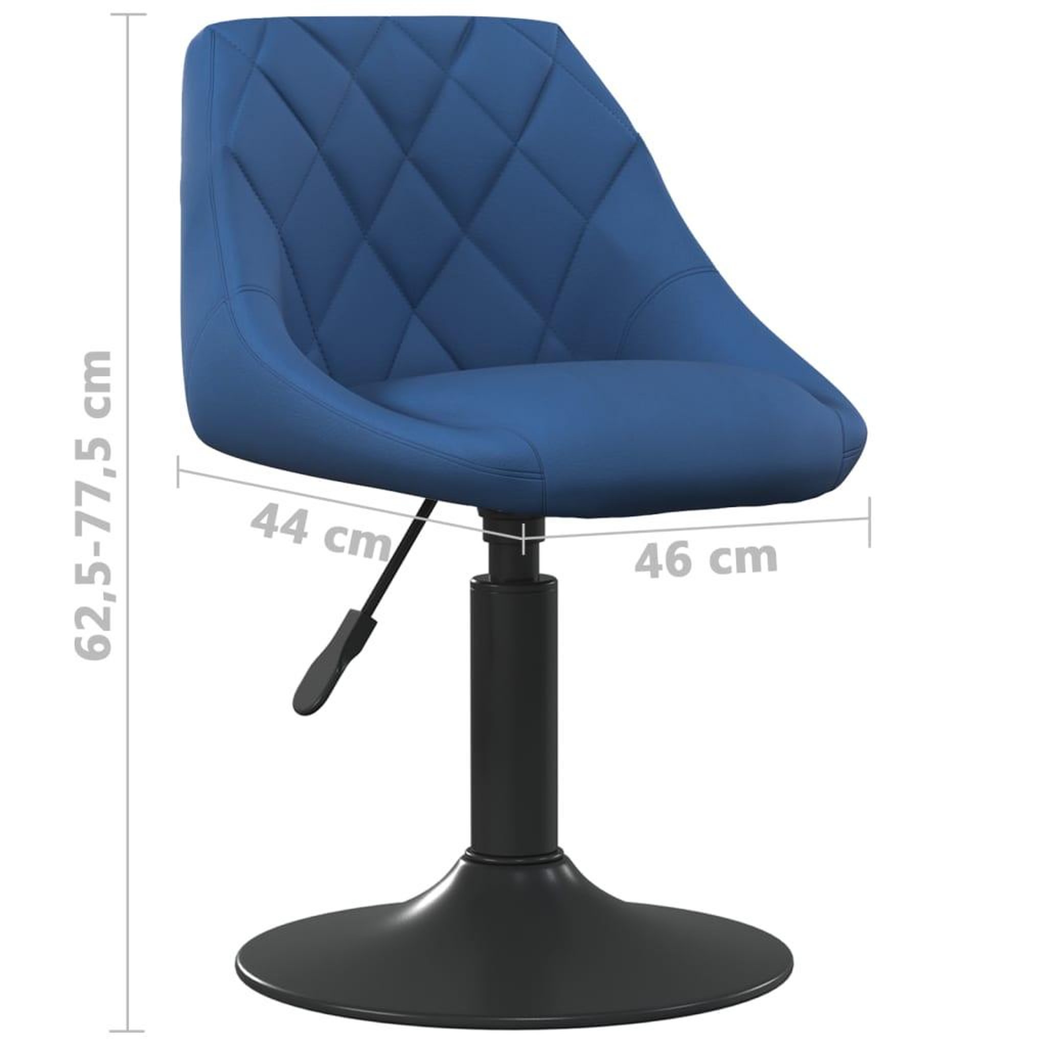 Voir la diapositive 6 : VIDAXL Chaises pivotantes a manger lot de 2 bleu velours