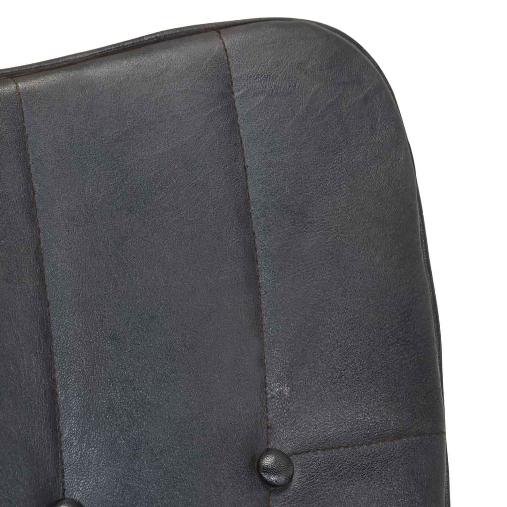Voir la diapositive 5 : VIDAXL Chaise a bascule avec repose-pied Gris Cuir veritable