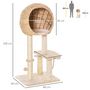 Voir la diapositive 3 : PAWHUT Arbre à chats style cosy chic griffoir sisal naturel grande niche plateformes jeu boule corde escalade peluche courte massette beige