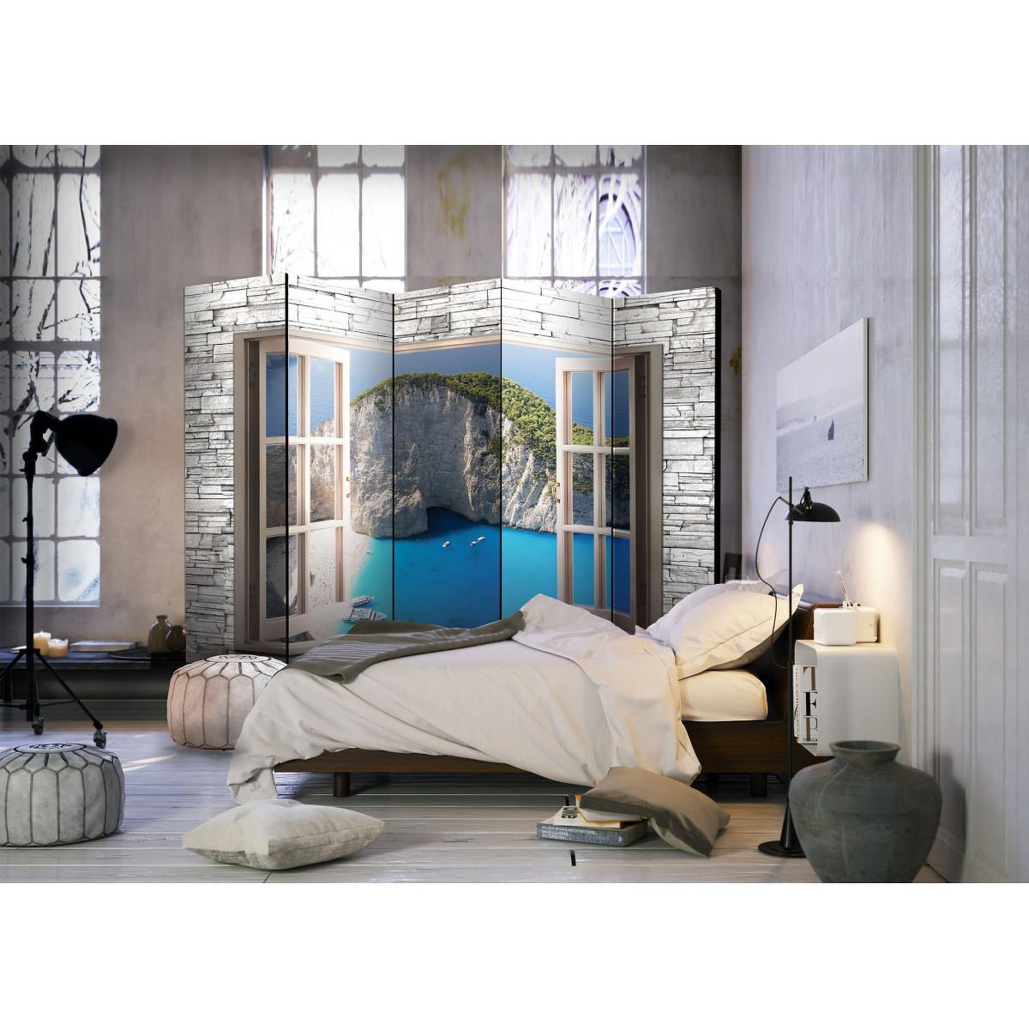 Voir la diapositive 2 : Paris Prix Paravent 5 volets  azure paradise  172x225cm