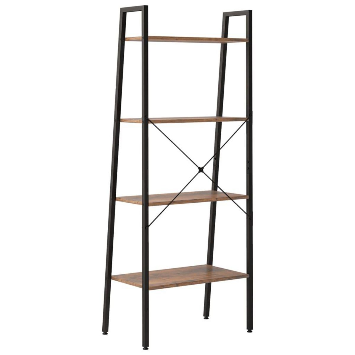 VIDAXL Etagere sur pied 4 niveaux Marron fonce et noir 56x35x140 cm