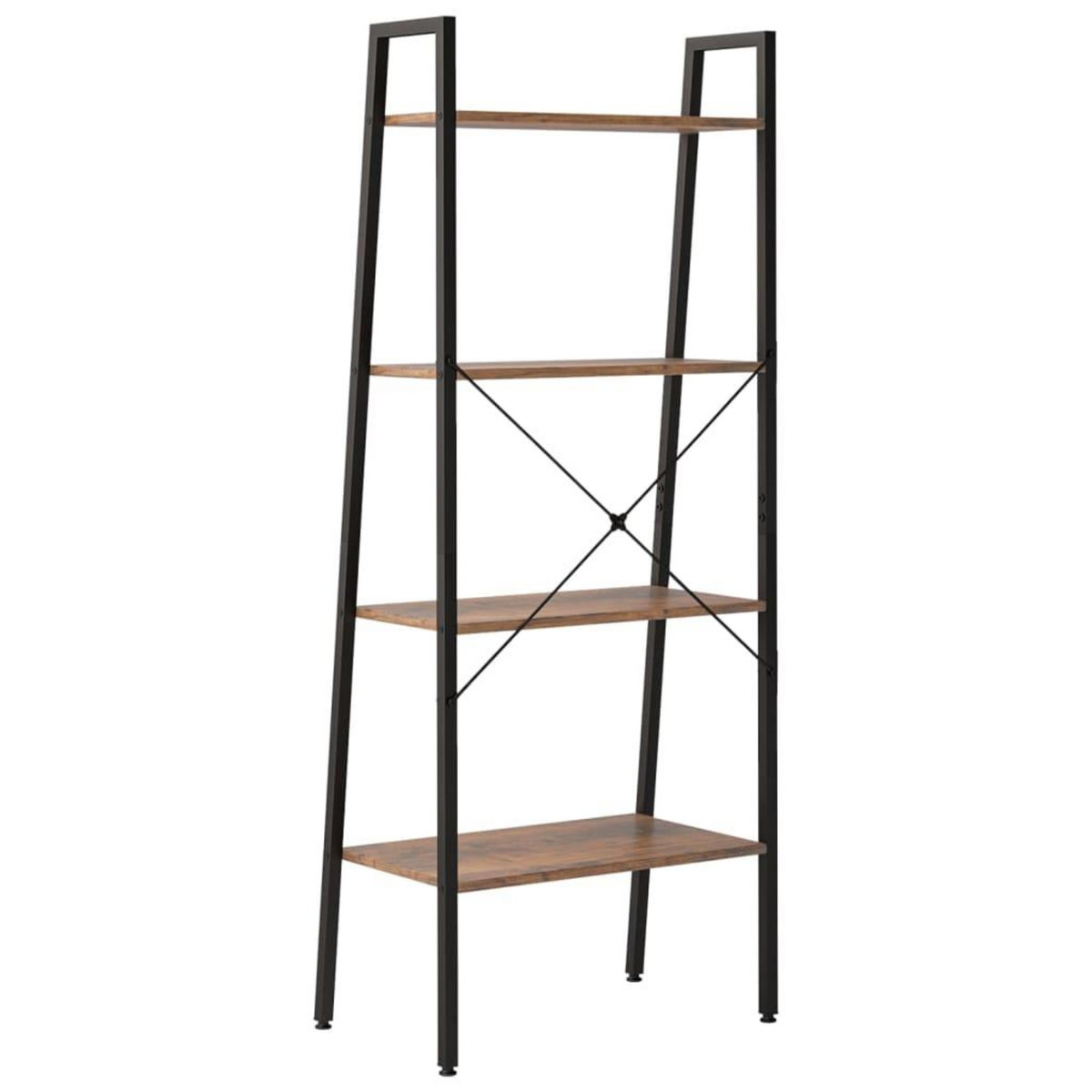VIDAXL Etagere sur pied 4 niveaux Marron fonce et noir 56x35x140 cm