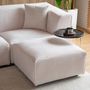 Voir la diapositive 4 : CONCEPT USINE Canapé modulable 3 places + 1 pouf velours côtelé beige MONROE